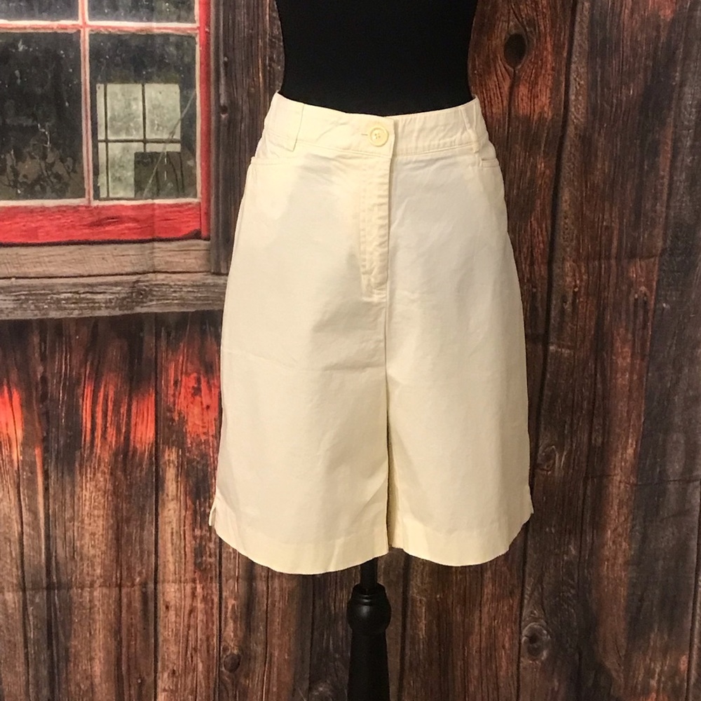 NWOT Kim by Kim Rogers Pale Yellow Trouser Shorts